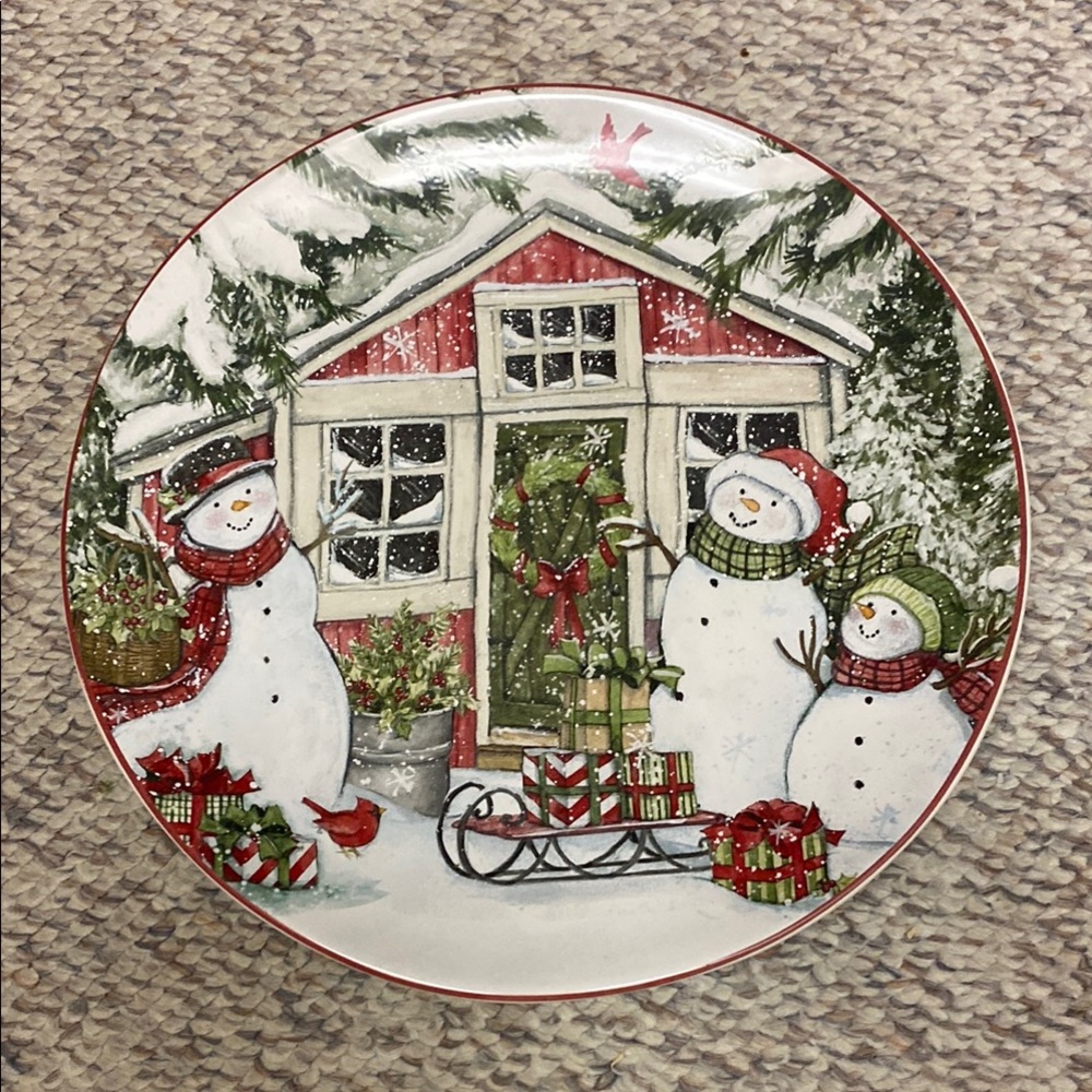 Festive Snowman Holiday Plate